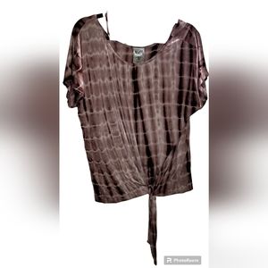 VOCAL Brown Tye Dyed Short Sleeve Shirt, Size Large, Style 170055